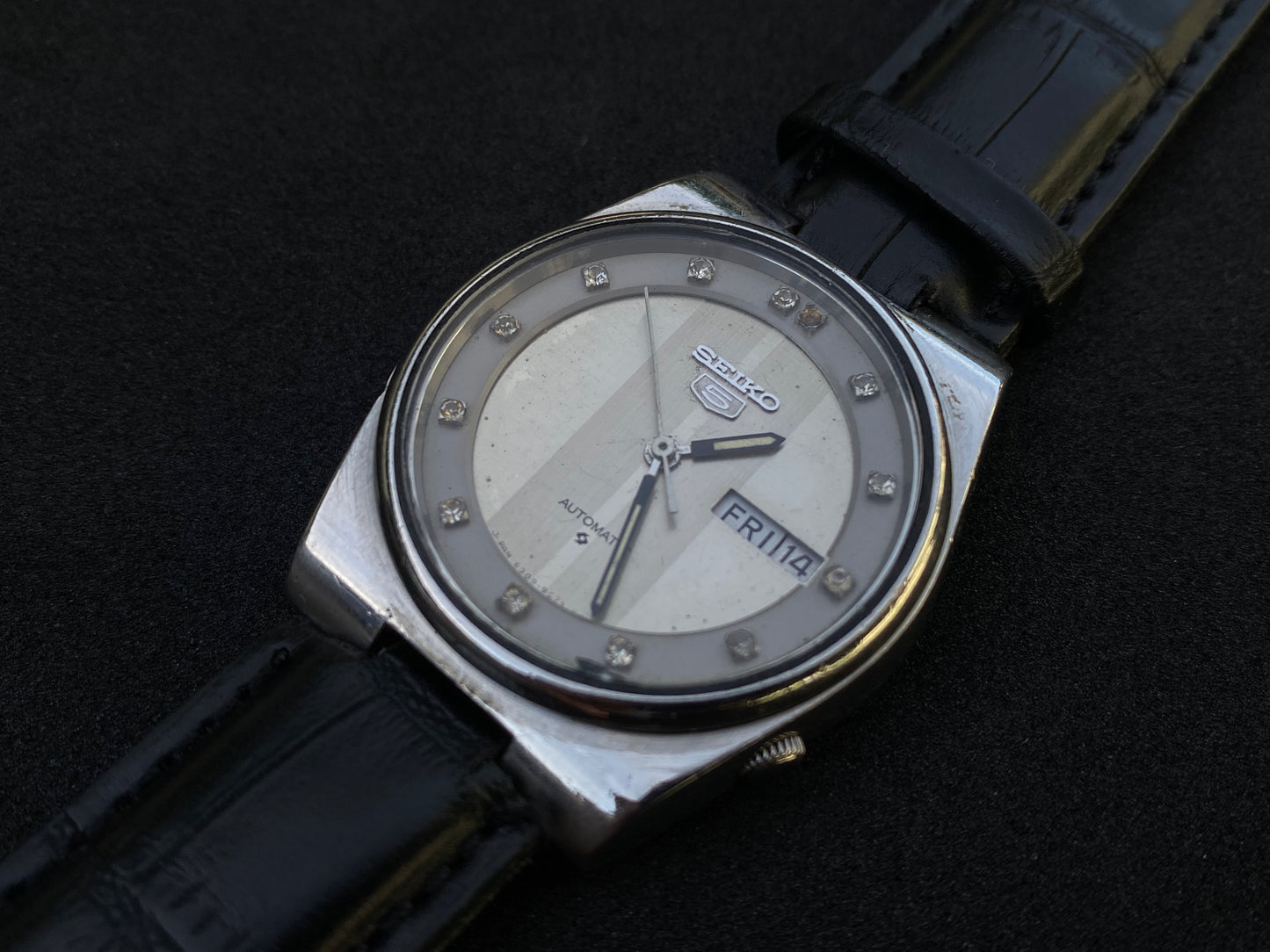 Seiko Automatic Leather Strap - Jewel Silver Dial