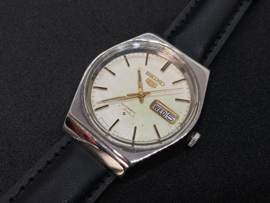 Seiko Automatic Leather Strap - White Cream Dial