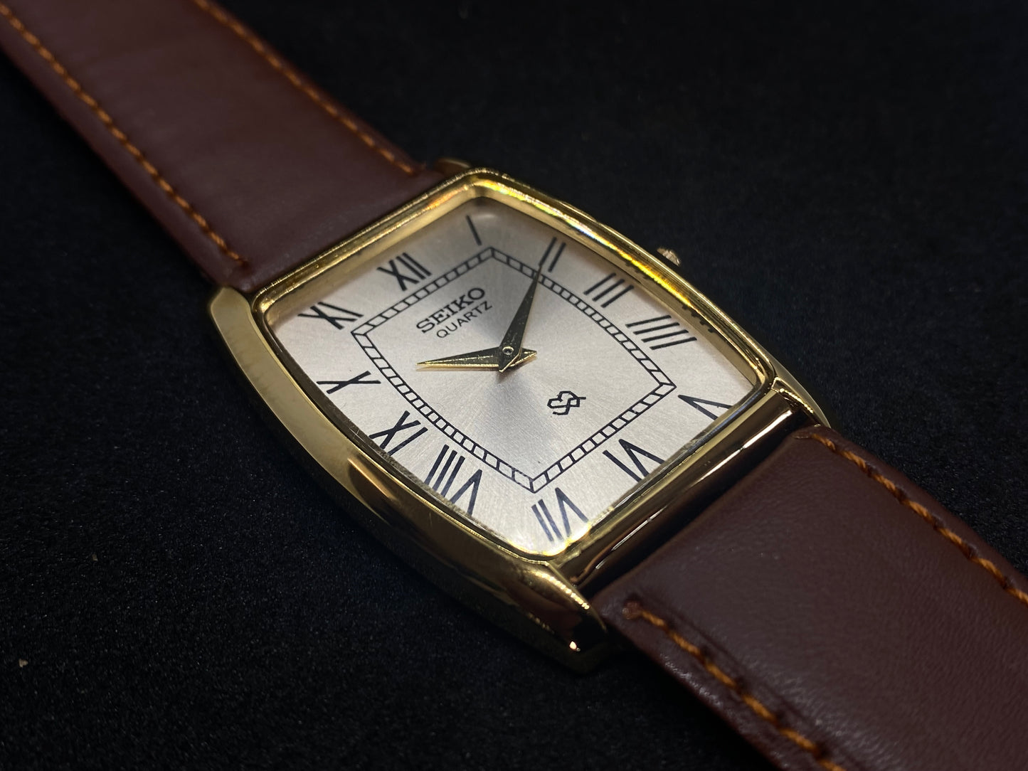 Seiko Rectangle Quartz - “Tank” Homage Gold