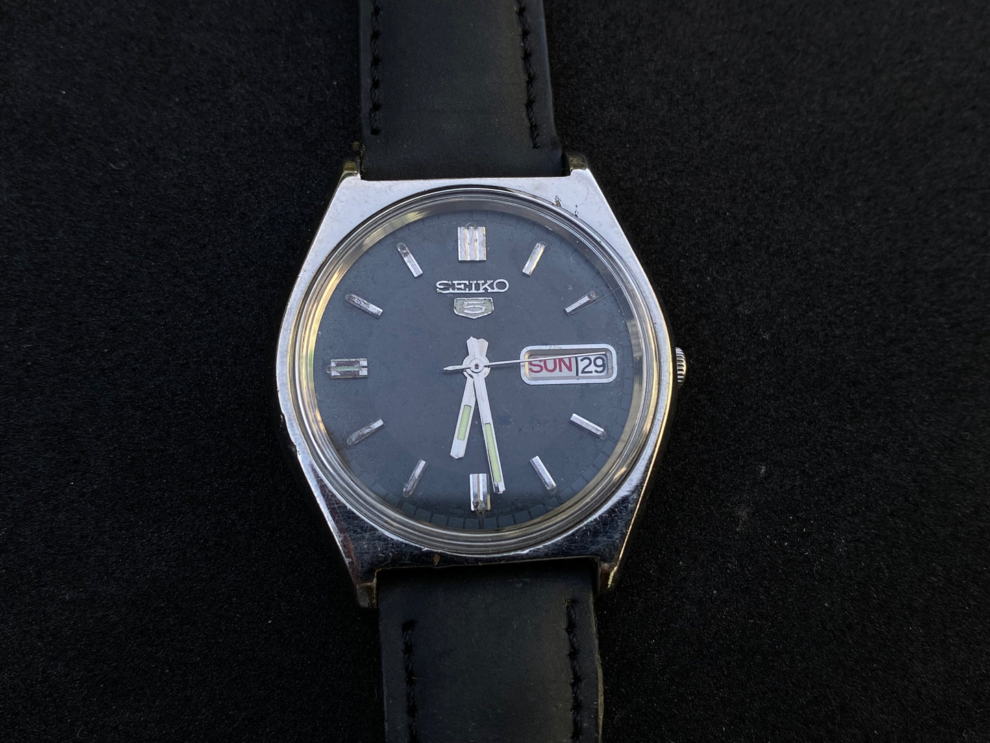 Seiko Automatic Leather Strap - Black Dial