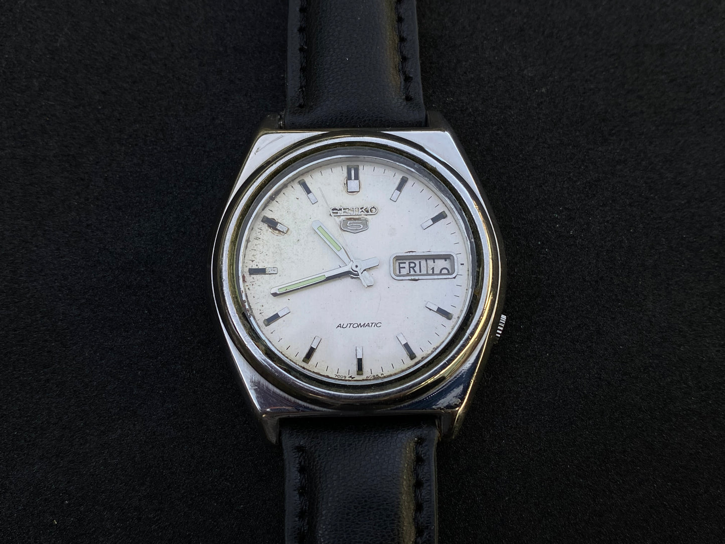 Seiko Automatic Leather Strap - White Dial