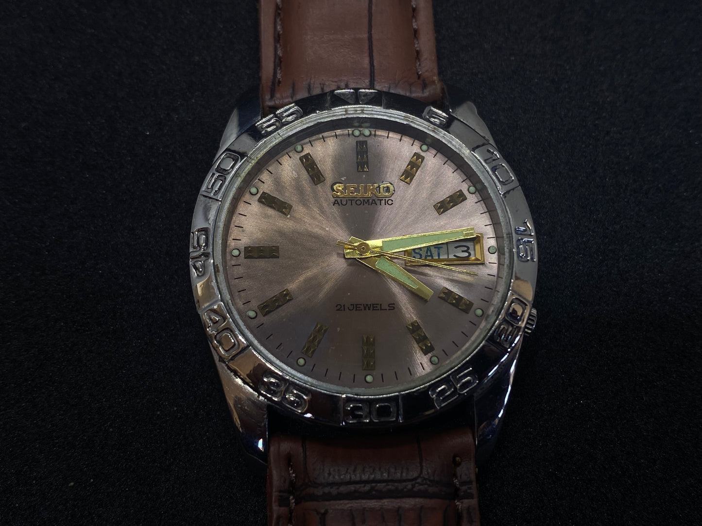 Seiko Mechanical Automatic - Patina dial Numeral Bezel