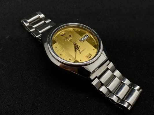 Seiko Automatic Metal Bracelet -  Gold Dial Textured