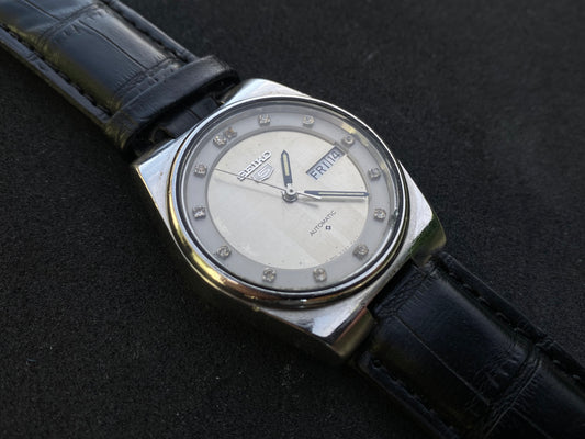Seiko Automatic Leather Strap - Jewel Silver Dial