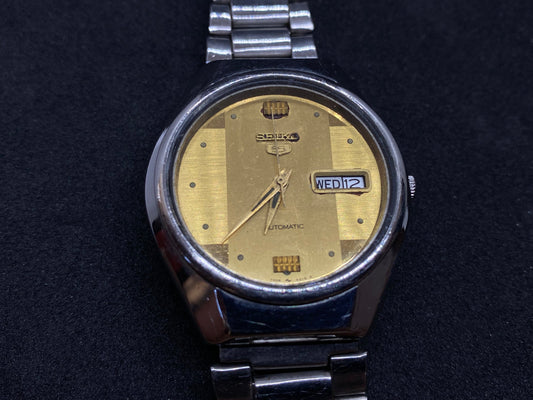 Seiko Automatic Metal Bracelet -  Gold Dial Textured