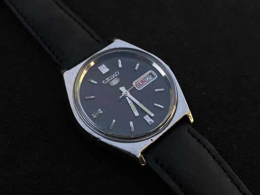 Seiko Automatic Leather Strap - Black Dial