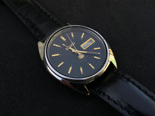Seiko Automatic Leather Strap - Black Dial