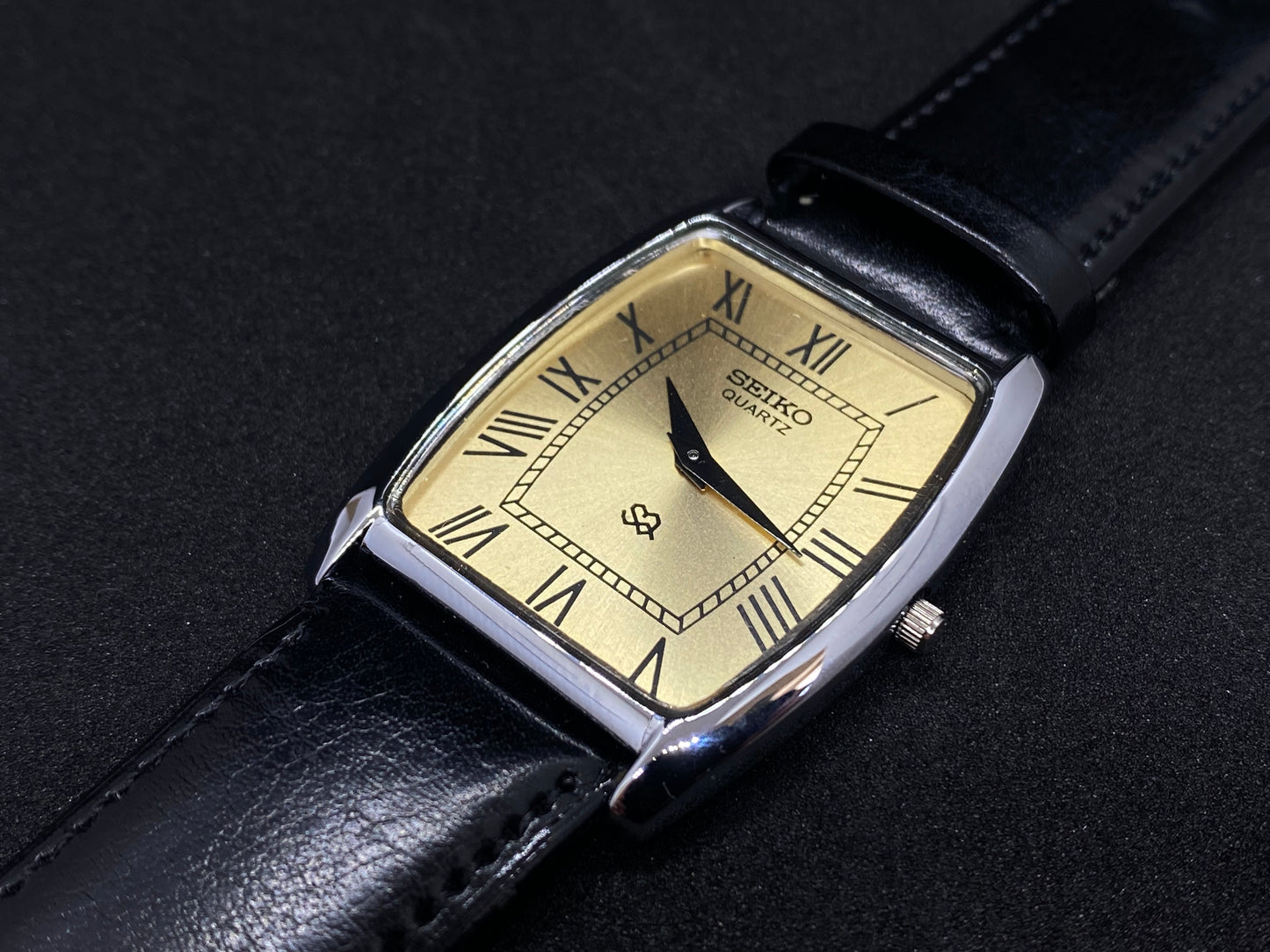 Seiko Rectangle Quartz - “Tank” Homage Gold Dial