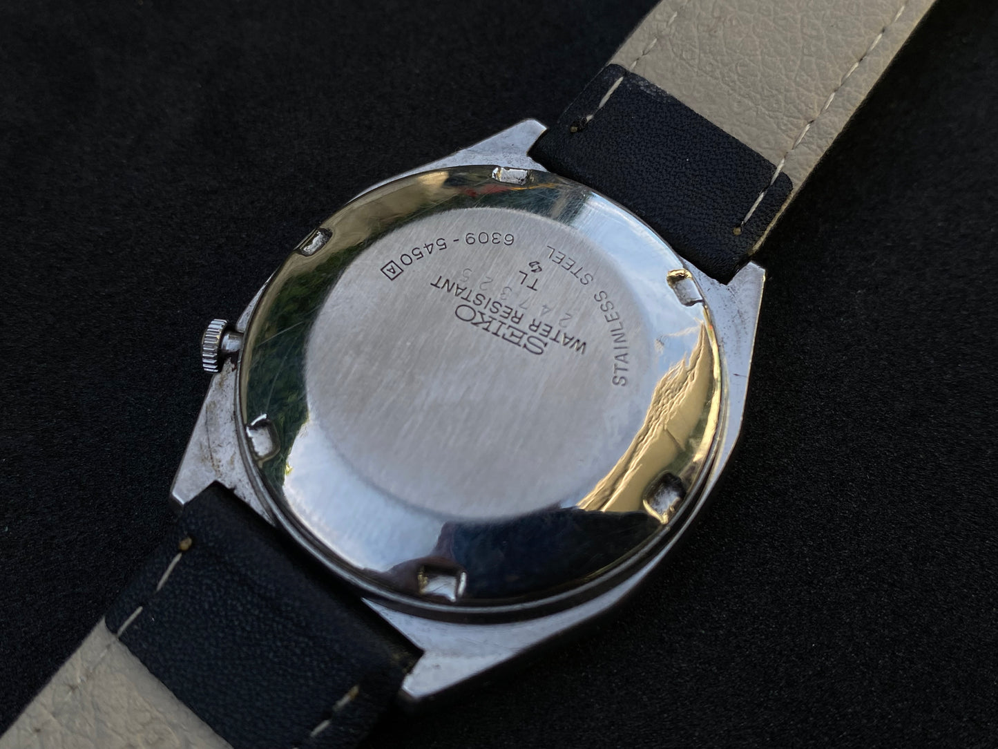 Seiko Automatic Leather Strap - Purple Dial