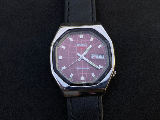 Seiko Automatic Leather Strap - Purple Dial